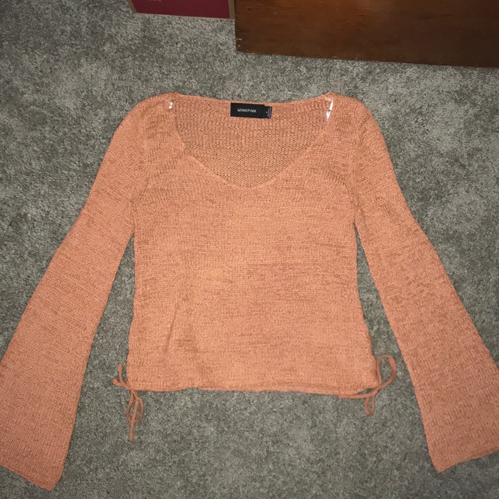 Burnt Orange Minkpink Knit Belle Sleeve sweater